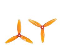 Wivplex 24 pièces/12 paires d'hélices à 3 pales for drone de course FPV Freestyle T5043C 5x4, pouces PC Ensemble de pales d'hélice de drone(12pairCrystal Orange)