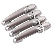 Wivplex Autocollant de garniture couverture poignée porte voiture chromé en Fiber carbone, for Chevrolet Equinox 2017 2018 2019 2020 2021 Couvre-poignée de porte extérieure de voiture(Silver 4 Button)