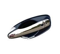 Wivplex Autocollants de garniture couverture poignée porte voiture noir brillant, for NISSAN, mars, for Micra, 2017 2018 2019 2020 Couvre-poignée de porte extérieure de voiture(Silver 0 Button)