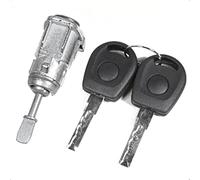 Wivplex Barillet de serrure porte côté conducteur pour avant droit avec 2 clés, pour Golf, Mk4, Bora, Fox, pour Fabia Beetle, pour Transporter T5 serrure de porte de voiture(BLACK B)