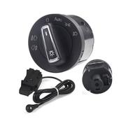 Wivplex Bouton de contrôleur automatique phare antibrouillard commutateur chromé, for VW, for Golf, MK7, for, for T-ROC, for Passat Remplacement de l'interrupteur des phares antibrou(BLACK PQ-01)