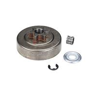 Wivplex CMCP 3/8 ''6T Kit de rondelle de pignon de tambour d'embrayage e-clip, for STIHL, 017 018 021 023 025 MS170 MS180 MS210 MS230 MS250 tronçonneuse Kit d'embrayage pour tondeuse à gazon(4pcs Set)