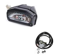 Wivplex Compteur de vitesse 199 km/h ODO TRIP Compte-tours 12000 tr/min Affichage du niveau d'huile à 6 vitesses 2 4 cylindres Scooter moto universel Indicateur de vitesse pour vélo(Gauge and Sensor)