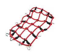 Wivplex Filet à Bagages élastique for Porte-Bagages de Toit 1:10, for Voiture d'escalade Axial, SCX10 D90 TRX4 CC01 RC avec Crochet Galerie de Toit pour Voiture Jouet(Rot)