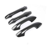 Wivplex for Kia, Rio 4 X-line 2017 2018 2019 2020 ABS Chrome Fibre de Carbone Poignée Porte Capots Bordure Décoration Voiture Couvre-poignée de porte extérieure de voiture(Carbon Fiber Handle)