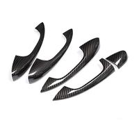 Wivplex for Mercedes-Benz, Classe C W205 GLC X253 Classe E W213 LHD Chrome Fibre De Carbone Poignée De Porte Couverture Car Styling Accessoires Autocollants Couvercle de poignée de Porte(Black Carbon