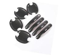 Wivplex For MK5, for Golf, Plus, for, GTI 2006-2010 fibre de carbone Chrome poignée porte voiture couvercle tasse bol Couvre-poignée de porte extérieure de voiture(Silver Handle)