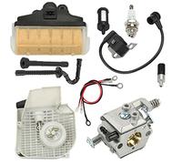 Wivplex Kit de filtre à Air de carburateur, bougie d'allumage, démarreur à recul, for STIHL, 021 023 025 MS210 MS230 MS250, tronçonneuse OEM 11230801802 1123120 bougie d'allumage pour tondeuse 4 temps