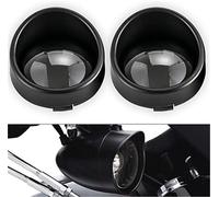 Wivplex Lot de 2 caches de Clignotants for Moto, Style visière, Accessoires for Harley, Davidson, Softail, Sportster, Fat Boy (Couvercle Noir et lentille fumée) Lentille de Clignotant fumée pour Moto