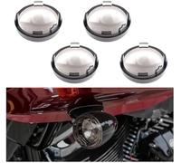 Wivplex Lot de 4 caches de Clignotants de Moto 2 Pouces, Verre fumé, for Clignotants de Moto, Accessoires de Moto, for Harley, Sprotster, Road King, Softail, Street Glide Lentille de Clignotant fumée