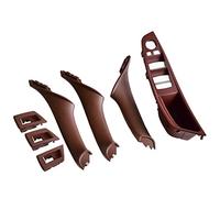 Wivplex Right Hand Drive RHD Car Interior Door Handle Inner Panel Pull Trim Cover, for BMW, 5 Serie F10 F11 520 525 Beige Black Poignée de porte intérieure de voiture de remplace(Wine Red-7pcs)