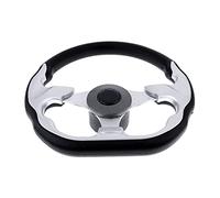 Wivplex Volant de sport à 3 branches en alliage d'aluminium 310 mm 3/4 po for ponton marin, bateau moteur, yacht, poignée souple remplacement Gouvernail de bateau