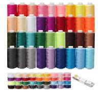 WIWAPLEX Lot de 72 bobines de fil à coudre, 400 m par bobine, bobine préenroulée avec étui, 36 couleurs de fournitures de couture pour couture à la main et à la machine, urgence et voyage, bricolage