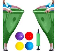 WIWIDANG Granny Pants Yard Game Set-Jeu de fête géant d'extérieur 2 pièces avec 4 balles rebondissantes et 2 cônes marqueurs, Jeu de fête géant Extensible et Amusant (Vert)
