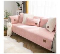 WIWIDANG Housse de canapé épaisse et pelucheuse en polaire sherpa, antidérapante, lavable, pour l'automne et l'hiver, en peluche confortable, pour salon (90 x 160 cm, rose)