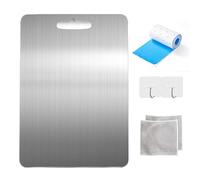 WIWIDANG Planche a Decouper en Titane, Yamato Planche à Découper, Titanium Cutting Board Taima, Planche à Découper Inox Professionnelle (XL:46x30 cm)