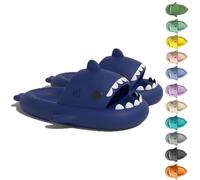 WIWIDANG Shark Swell Chanclas, Shark Slides Adulte Été Femmes Hommes Shark Cloud Pantoufles Antidérapantes Bout Ouvert Pantoufles de Bain (Dark Blue, 40/41 EU)