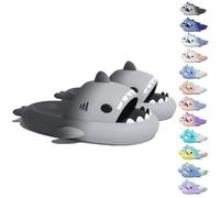 WIWIDANG Shark Swell Chanclas, Shark Slides Adulte Été Femmes Hommes Shark Cloud Pantoufles Antidérapantes Bout Ouvert Pantoufles de Bain (Gradient Grey, 40/41 EU)