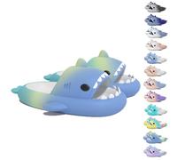 WIWIDANG Shark Swell Chanclas, Slides Adulte Été Femmes Hommes Cloud Pantoufles Antidérapantes Bout Ouvert Pantoufles de Bain (Blue&Yellow&Green, 42/43 EU)