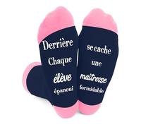 Wixelon Cadeau Maitresse D'école fin D'Année,Idee Merci Utile Noel Personnalisé Maternelle Original Cadeau pour Maitresse Maternelle Atsem Directeur Professeur,Cadeau Fin D'année Scolaire Chaussettes
