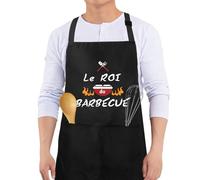 Wixelon Cadeau Noel Homme,Cadeau Noel Papa,Tablier Barbecue Homme,Tablier Noir,Tabliers Humoristique,Tabliers pour Barbecue