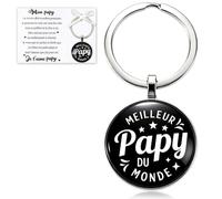 Wixelon Fete Des Grand Pere Porte adeau Papy Fete Des Papy Papi | Cadeau Papi Porte-Clés avec Carte Bonne Fete Papy Cadeau Anniversaire Retraite Noël pour Grand-Père Grand Parents