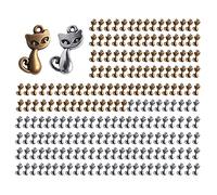 Wixine Lot de 200 breloques en forme de chat - Argenté vieilli - 8 x 15 mm - Pour loisirs créatifs