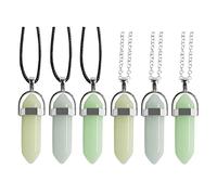 Wixine Lot de 6 colliers avec pendentif en pierre de lune et cristal de quartz opale hexagonale