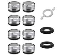 Wixovo 8 Pièces Mousseur Robinet M24, Economiseur d'eau pour Robinet, Aérateur Robinet avec Filtre en Acier Inoxydable et Joints pour Robinets de Cuisine et de Salle de Bains