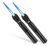 WIYETY 2 Pièces Briquet à Flamme Jet : Briquet Sturmfeuerzeug Rechargeable au Gaz(Vendu sans Gaz, 13,6 x 2,2 cm)