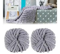 WIYETY 2 pièces de fil de laine épaisse 500 g (250 g*2), fil chunky, laine sperrige pour tricot aux bras, pour oreillers, couvertures, écharpes et bonnets ainsi que pour lits d'animaux de compagnie et