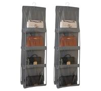 WIYETY : 2 pièces Organisateur de sacs à main suspendus avec 8 compartiments en plastique transparent, Rangement des poches