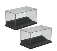 WIYETY 2 pièces Vitrine en acrylique : Boîte d'affichage noire avec plaques alvéolaires, vitrine étanche, vitrine de collection, vitrine empilable pour figurines de jouets et rangement de modèles