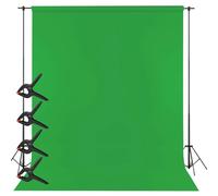 WIYETY 300 x 300 cm fond vert : écran lavable, pour la photographie, la vidéo et la télévision, avec 4 pinces de fond photo 10,2 cm