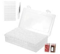 WIYETY 64 fentes Boîte de rangement pour semences : organisateur de graines avec étiquettes et pincettes, rangement de semences, boîtes de rangement transparentes pour graines de fleurs, graines de