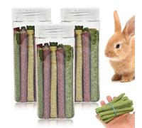 WIYETY 75 bâtonnets de foin Timothy - Jouet à mâcher pour lapins et hamsters - Nourriture naturelle pour lapin avec fibres - Plusieurs saveurs pour accessoires pour rongeurs (cochons d'Inde,