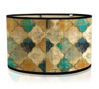 WIYETY Abat-Jour Vintage: 1 Pièce Abat-Jour Décoratif De Forme Cylindrique Rustique, Couverture De Lampe Tissée pour Salon Et Chambre À Coucher (30x20 cm, Vert Jauneâtre)