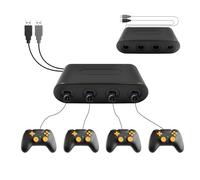 WIYETY Adaptateur de manette de jeu 4 ports 3 en 1 GC USB pour Nintendo Switch/Wii U et PC