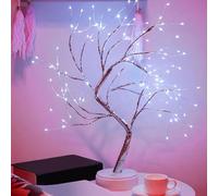 WIYETY Arbre lumineux à 108 LED - Sapin lumineux blanc - Éclairage LED avec branches réglables - Bonsaï - Décoration d'intérieur (USB/piles)
