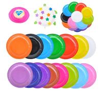 WIYETY Assiettes en Papier Multicolores: 150 Pièces Rondes Assiettes de Fête, Assiettes Rondes, DIY Disponible Assiettes Carton Couleur, Assiettes en Papier Colorées pour Les Fêtes et Pique-Nques