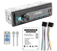 WIYETY Autoradio Bluetooth 5.0 : autoradio 1DIN avec kit mains libres Bluetooth, tuner FM avec Bluetooth FM 2USB/AUX/carte SD/lecteur MP3, télécommande, MP3/WMA/APE/FLAC