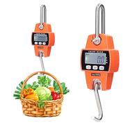 WIYETY Balance numérique suspendue 300 kg - Balance à bagages numérique avec crochet - Mini balance portable avec crochet - Balance numérique LCD pour bagages, ferme, usine, chasse