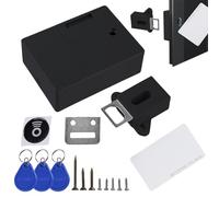 WIYETY Batterie Capteur de carte IC Serrure d'armoire : SmartLock intelligente, serrure de tiroir, bricolage, serrure numérique cachée, sans trou perforé, noir (piles non incluses)