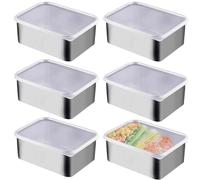 WIYETY Boîtes de Conservation Boite Alimentaire Lot de 6 Boite de Conservation Boîte à Bento en Acier Inoxydable Bento en Acier Inoxydable de Qualité Supérieure Réutilisables avec Couvercle