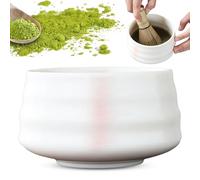 WIYETY Bol à matcha en céramique : bol à matcha fait à la main, bol à matcha en céramique, bol à matcha pour la cérémonie du thé avec bec verseur pour la préparation du thé traditionnel, Kiln Varied