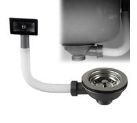 WIYETY Bonde à tamis en acier inoxydable de 114 mm avec trop-plein, bonde d'évier de cuisine en acier inoxydable avec interface rectangulaire, bonde d'écoulement pour cuisine, salle de bain