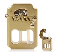 WIYETY Briquet rocker vintage à kérosène : Briquet à essence transparent rétro (vendu sans essence, doré)