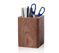 WIYETY Bureau Pot à Crayons Porte-Stylo: Organisateur Crayons Porte-Stylo en Bois, Fait à la Main, Cadeaux de Haute Qualité, pour Papeterie, Pinceaux de Maquillage, Bureaux (Marron)