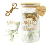 WIYETY Cadeaux de mariage pour les mariés : bouteille décorative ronde en verre borosilicate cadeau d'argent de mariage, éclairage LED cadeau de mariage argent, lumière LED bouteille de mariage, pour