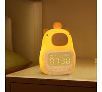 WIYETY Capybara Réveil avec veilleuse : réveil mignon pour chambre à coucher avec veilleuse à intensité variable, lampe de table rechargeable pour les jeunes filles et garçons